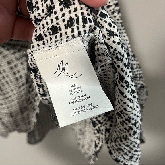 Melissa McCarthy sleeveless peplum blouse top 1X, 2X EUC white and black print - Picture 3 of 4